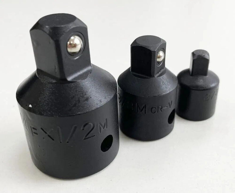 3 Piece Impact Socket Adapter Set Chrome Vanadium Reducers
