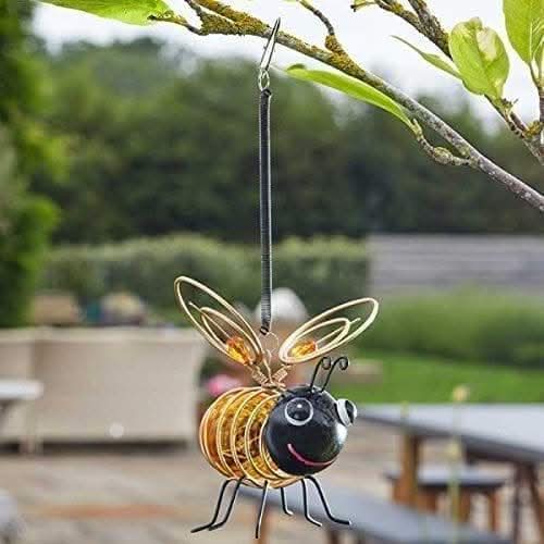 Hanging Solar Bee Garden Light Firefly Effect 4 LED 16 x 12cm