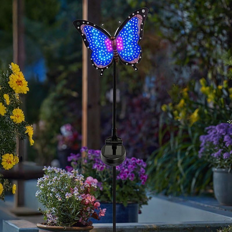 76cm Solar Butterfly Garden Stake Light with Colour Changing LEDs