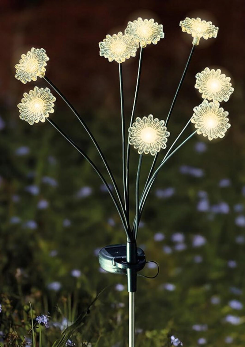 Solar Daisy Stake Lights with 8 LED Flower Stems 70cm