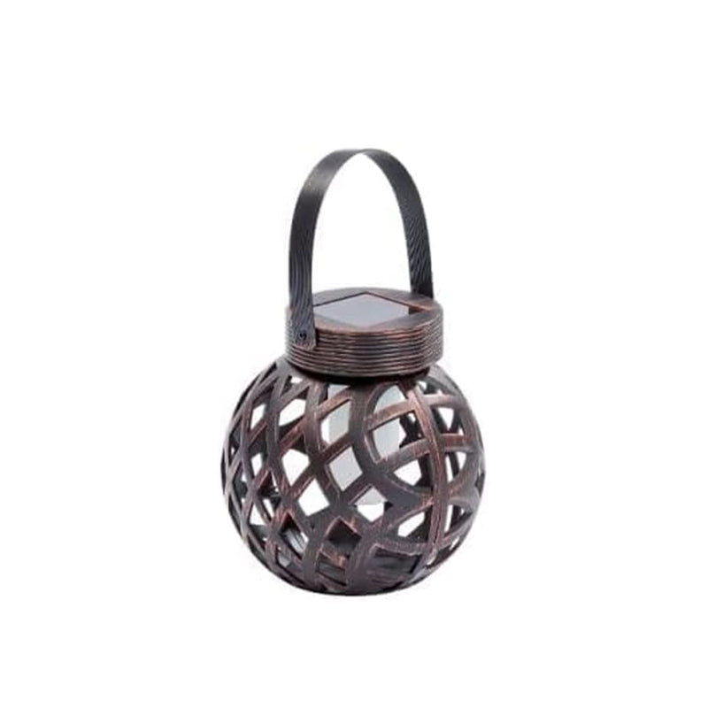 Cool Flame Solar Hanging Lantern Bronze Effect Outdoor Light 20cm