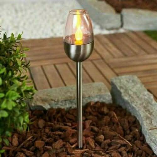 Solar Powered Flame Effect LED Garden Stake Light 30cm