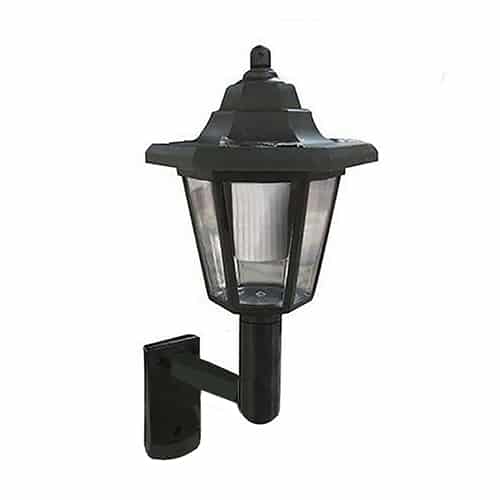 Solar Powered LED Wall Lantern White Outdoor Garden Light