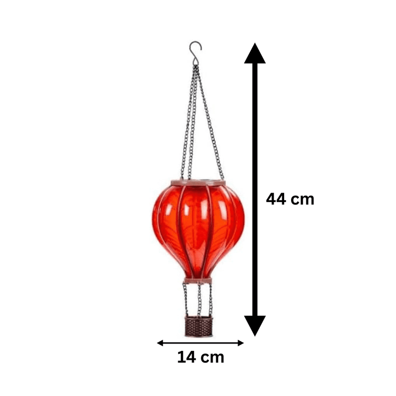 Solar Hot Air Balloon Hanging Lantern with Cool Flame Effect