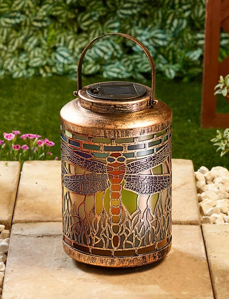 Dragonfly Solar Hanging Lantern with LED Garden Light