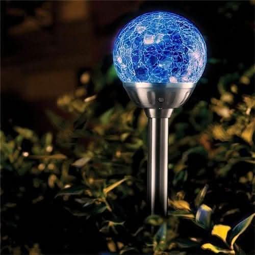 4 Solar Colour Changing Crystal Ball Garden Stake Lights