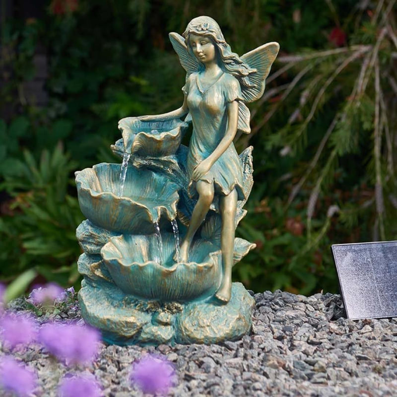 Solar Fairy Falls Cascade Water Fountain Garden Feature