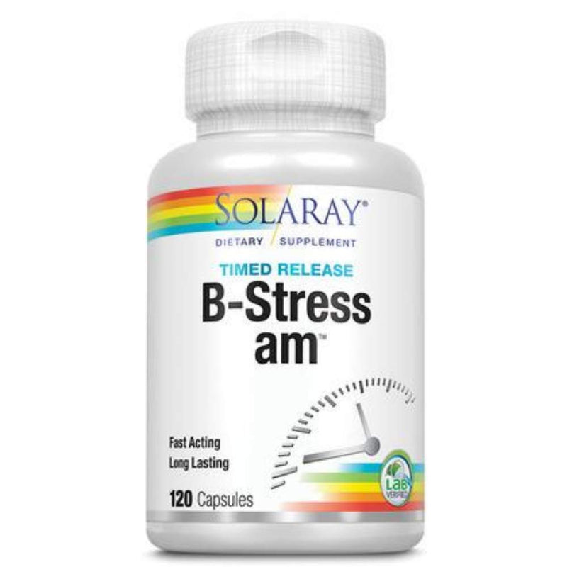 Solaray B-Stress AM Two-Stage Timed Release Supplement – 120 Count