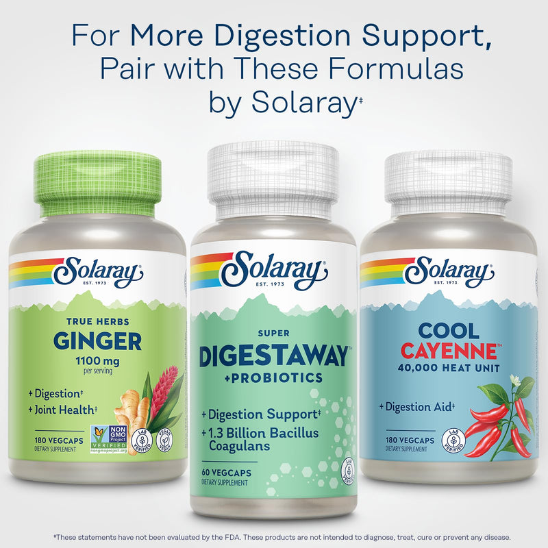 SOLARAY Super Digestaway Plus Probiotics – Digestive Enzymes & Gut Health