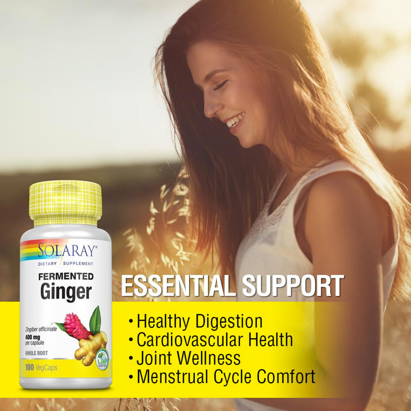 SOLARAY Fermented Ginger Root 400mg | 100 VegCaps