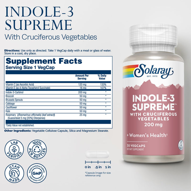 SOLARAY Indole-3 Supreme with Cruciferous Vegetables - Women's Health