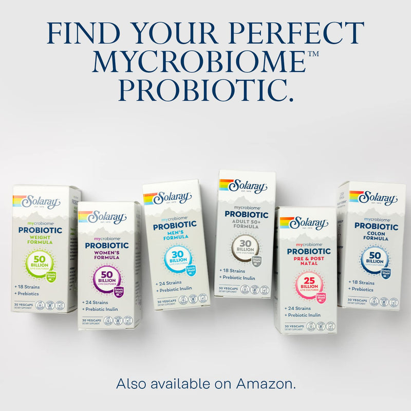 SOLARAY Mycrobiome Probiotic Colon Formula – 50B CFU, 18 Strains, Vegan