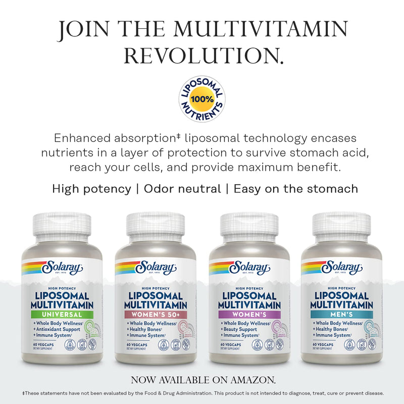 SOLARAY Once Daily High Energy Multivitamin – Iron Free, Immune Support, 30 Servings
