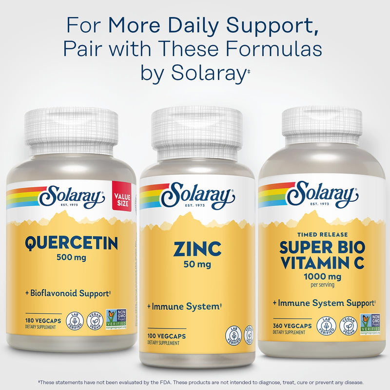 SOLARAY Quercetin 500mg Capsules – Vegan, Non-GMO Antioxidant Support