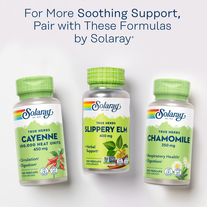 SOLARAY Slippery Elm Bark Capsules 400 mg – Soothing Herbal Support