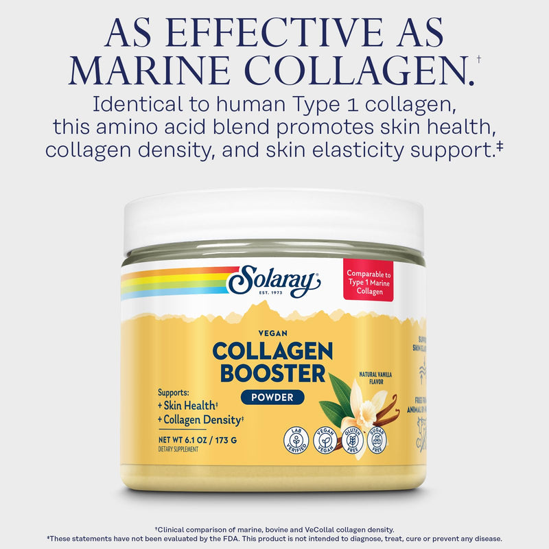 SOLARAY Vegan Collagen Booster – Plant-Based Type 1 Collagen Alternative | Skin Health & Collagen Density