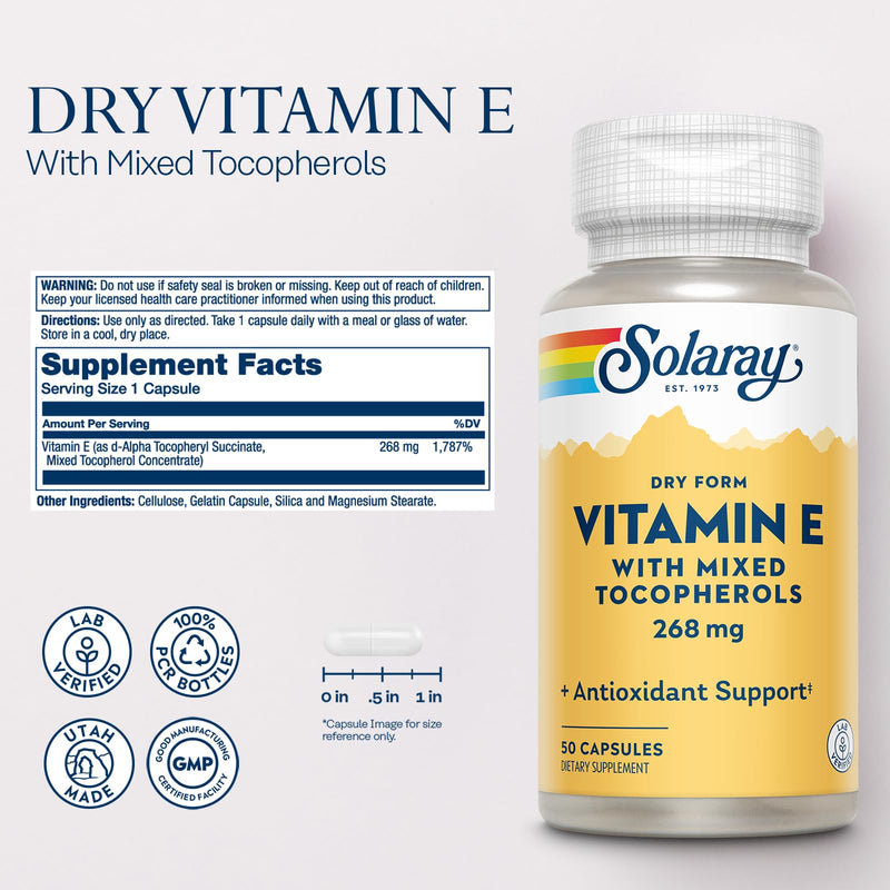SOLARAY Vitamin E 400 IU Dry Form with Mixed Tocopherols