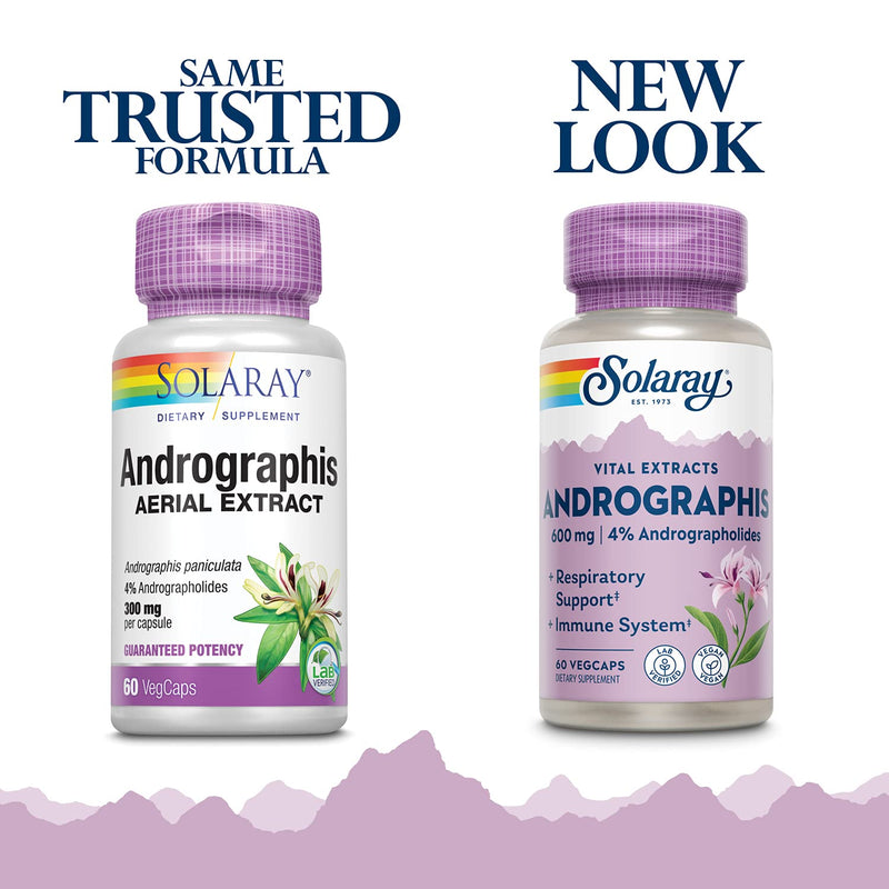 SOLARAY Andrographis Aerial Extract 600 mg - Immune & Respiratory Support | 60 VegCaps
