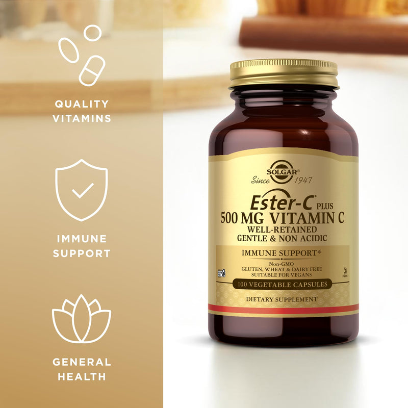 Solgar Ester-C Plus 500 mg Vitamin C – 200 Servings (2 x 100 Veg Capsules)