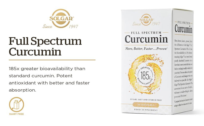 Solgar Full Spectrum Curcumin - 90 LiCaps | Superior Absorption, Brain, Joint & Immune Health | Non-GMO, Vegan, Gluten Free, Dairy Free