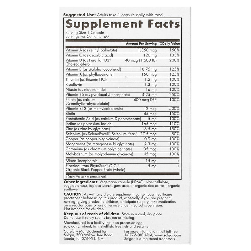 Solgar One Daily Men's Multivitamin – Highly Absorbable, 60 Servings