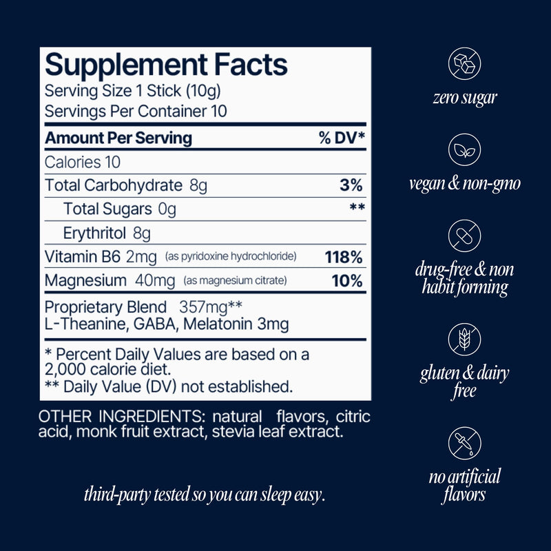 Som Sleep Mango Sleep Aid Powder – 3mg Melatonin, Vegan, Zero Sugar, 10-Pack