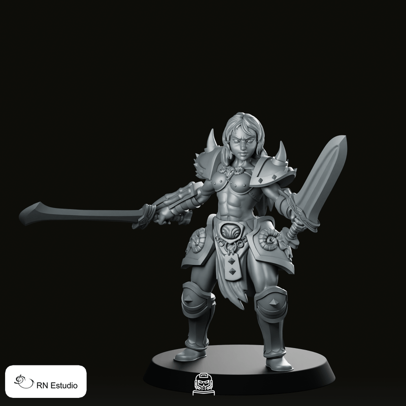 Sonya Warrior Miniature Dual-Sword Armored Fighter Hero
