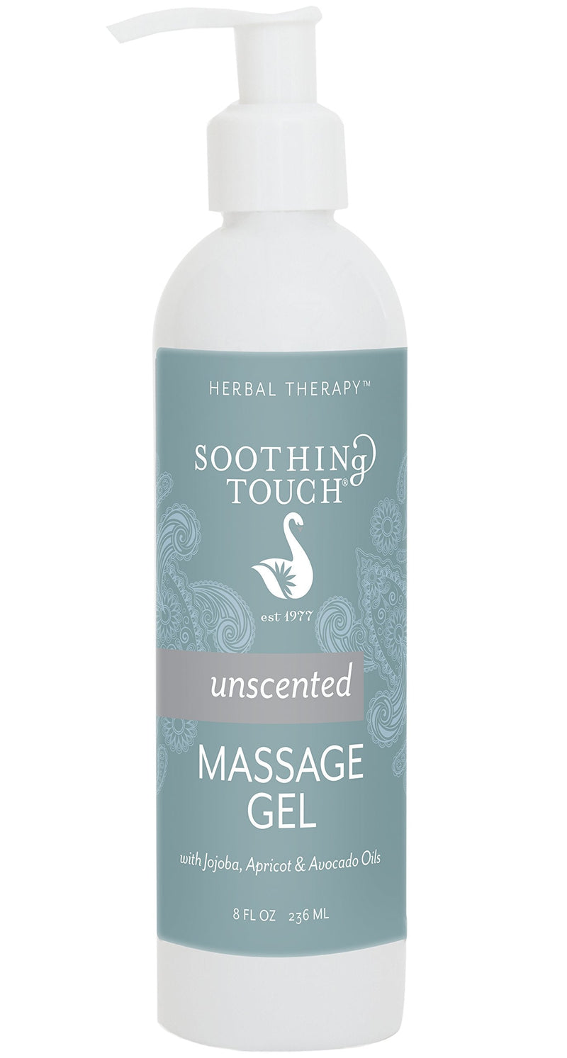 Soothing Touch Massage Gel Unscented 8 Ounce - Paraben-Free, Oil-Like Glide