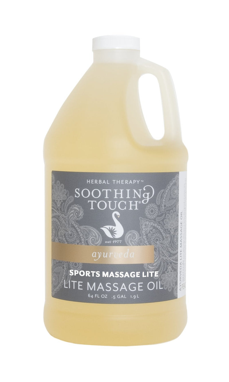 Soothing Touch Sports Massage Lite Oil – 1/2 Gallon, Peppermint, Eucalyptus, Clove