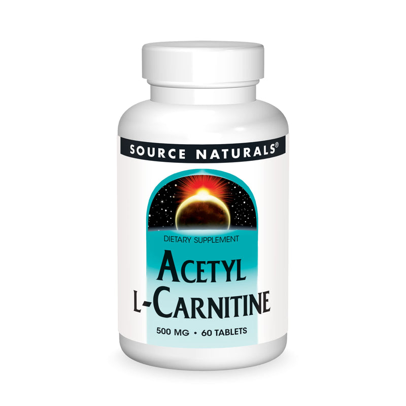 Source Naturals Acetyl L-Carnitine 500mg, 60 Tablets – Supports Memory, Focus & Muscle Energy
