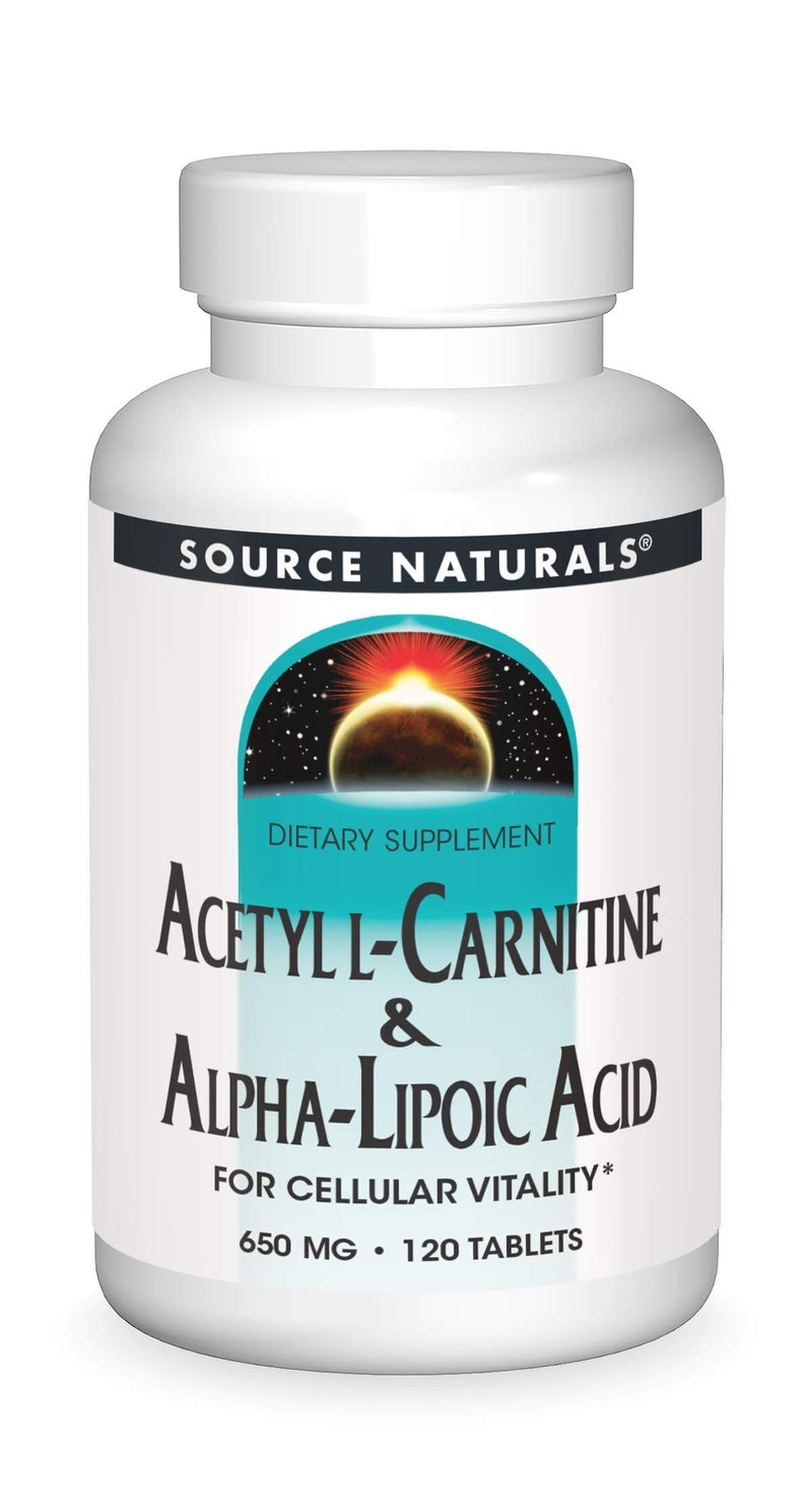 Source Naturals Acetyl L-Carnitine & Alpha-Lipoic Acid 650 mg – 120 Tablets
