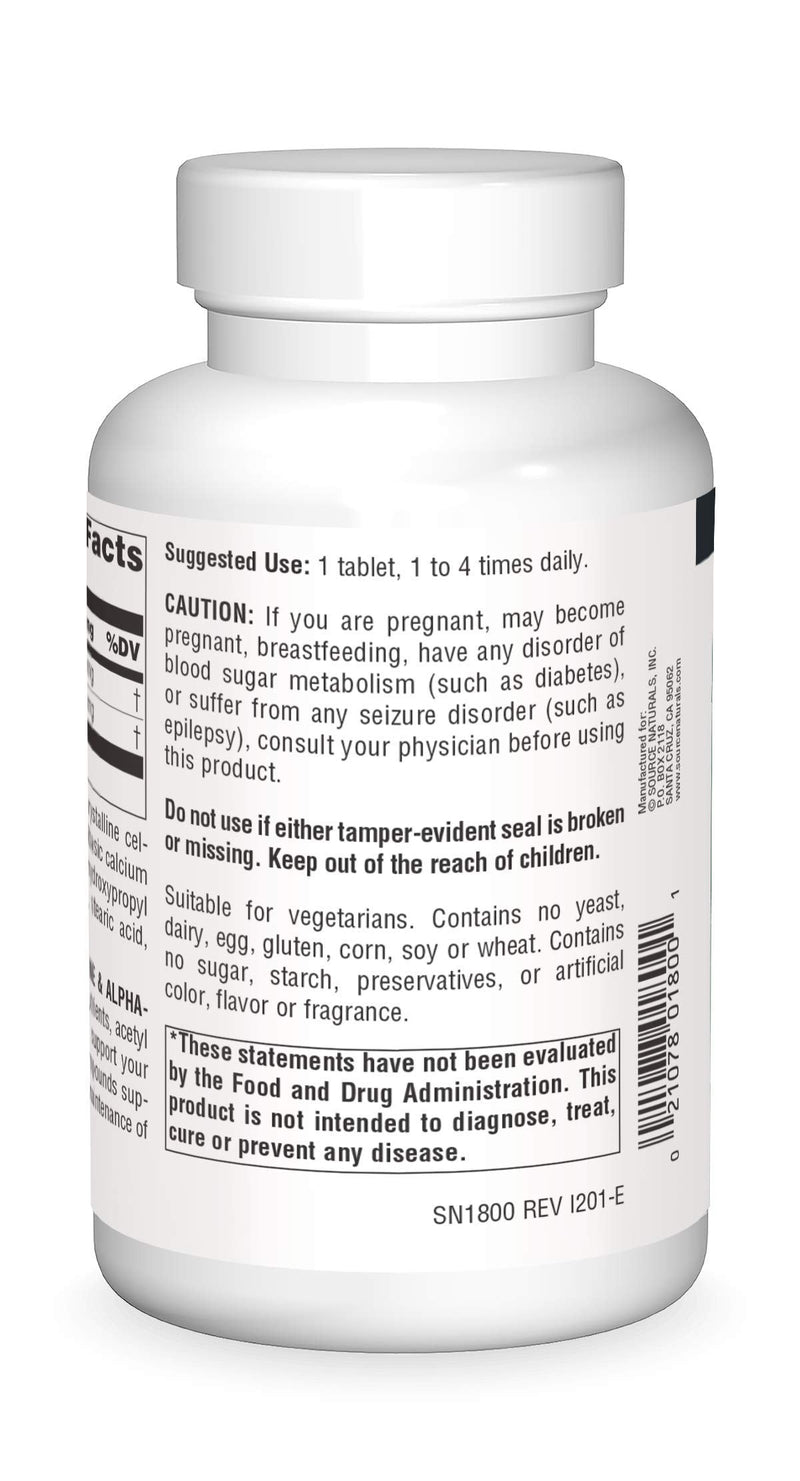 Source Naturals Acetyl L-Carnitine & Alpha-Lipoic Acid 650 mg – 120 Tablets