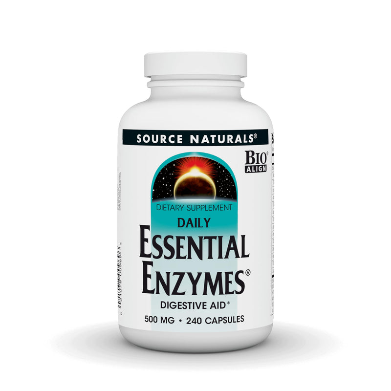 Source Naturals Essential Enzymes 500mg - Bio-Aligned Digestive Enzymes, 240 Capsules