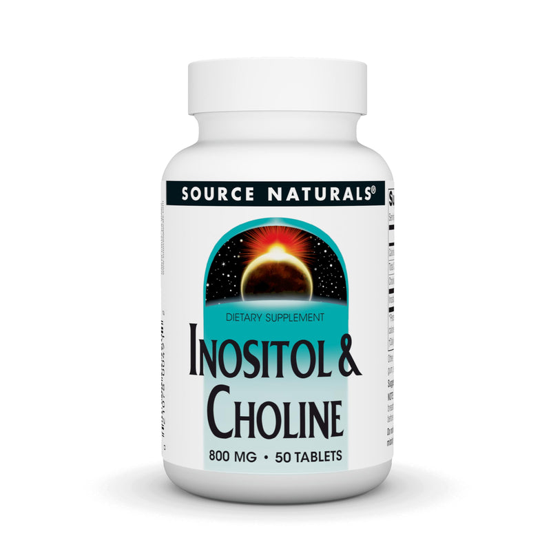 Source Naturals Inositol & Choline 800 mg - Supports Healthy Nerve Function - 50 Tablets
