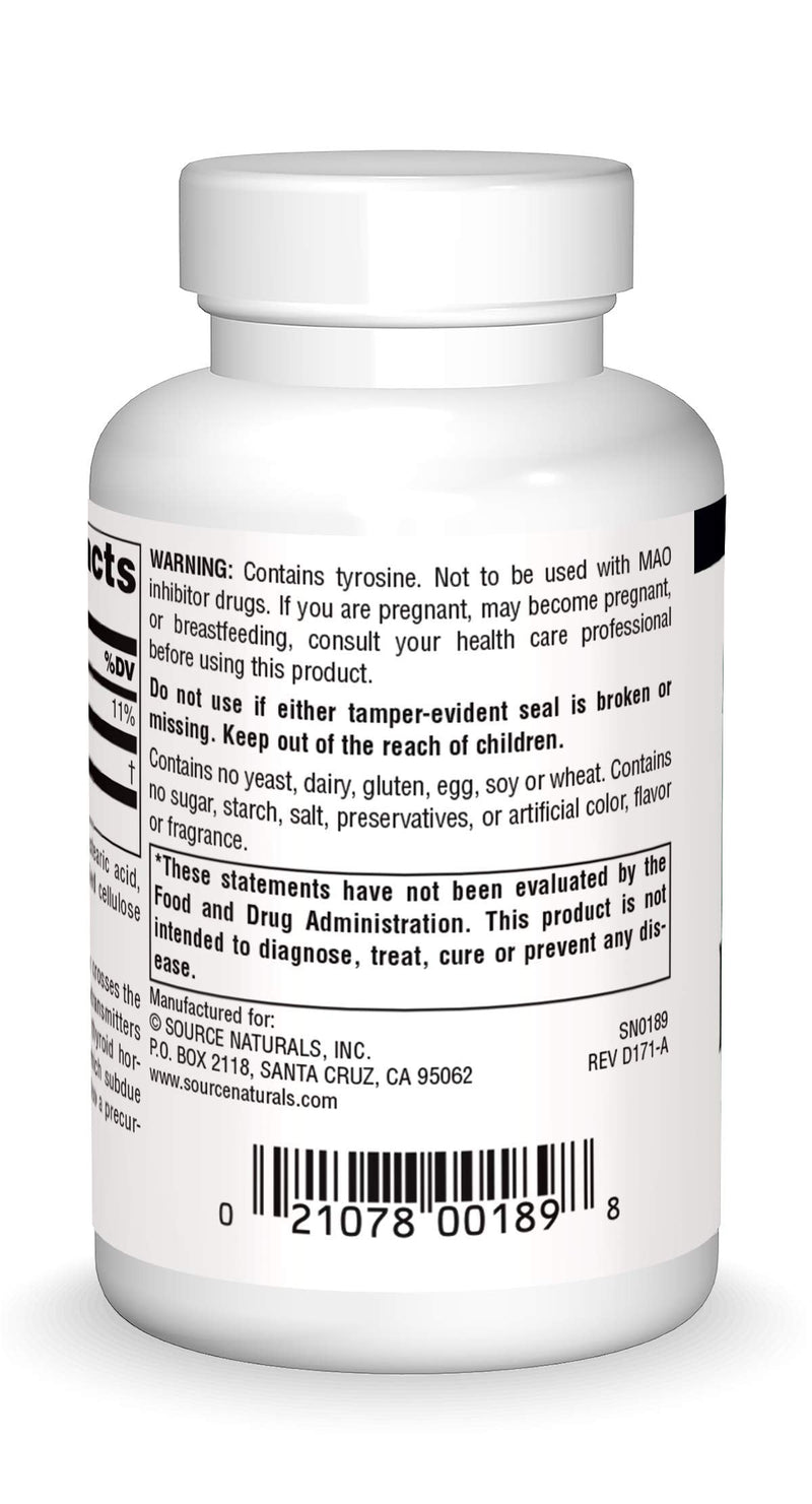 Source Naturals L-Tyrosine Free-Form Amino Acid Supplement - 50 Tablets