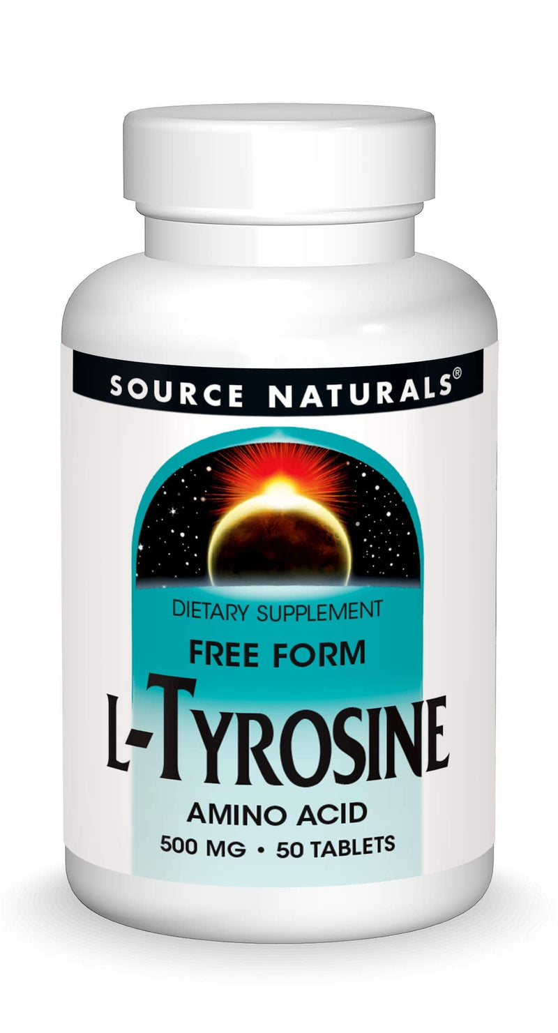 Source Naturals L-Tyrosine Free-Form Amino Acid Supplement - 50 Tablets