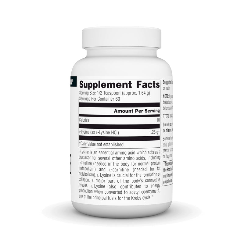 Source Naturals L-Lysine Free-Form Powder - Amino Acid Supplement for Collagen & Energy (100 g)