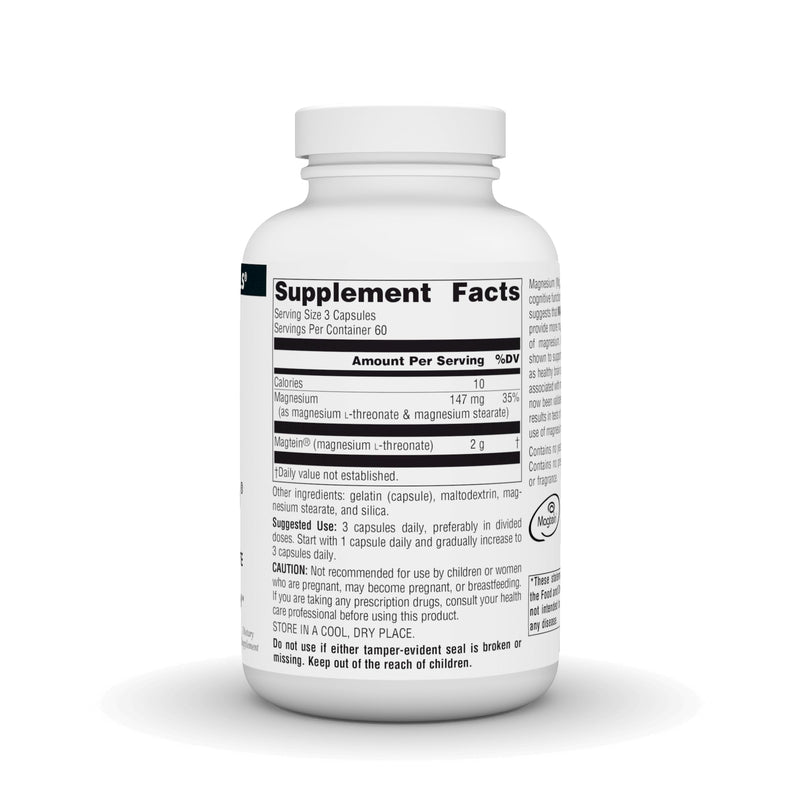 Source Naturals Magtein Magnesium L-Threonate 667mg – Focus, Mood & Memory Support | 180 Capsules