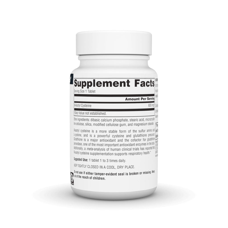 Source Naturals N-Acetyl Cysteine 600 mg — Antioxidant Support for Respiratory Health | 60 Tablets