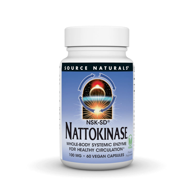 Source Naturals NSK-SD Nattokinase 100mg | Systemic Enzyme for Healthy Circulation - 60 Vegan Capsules