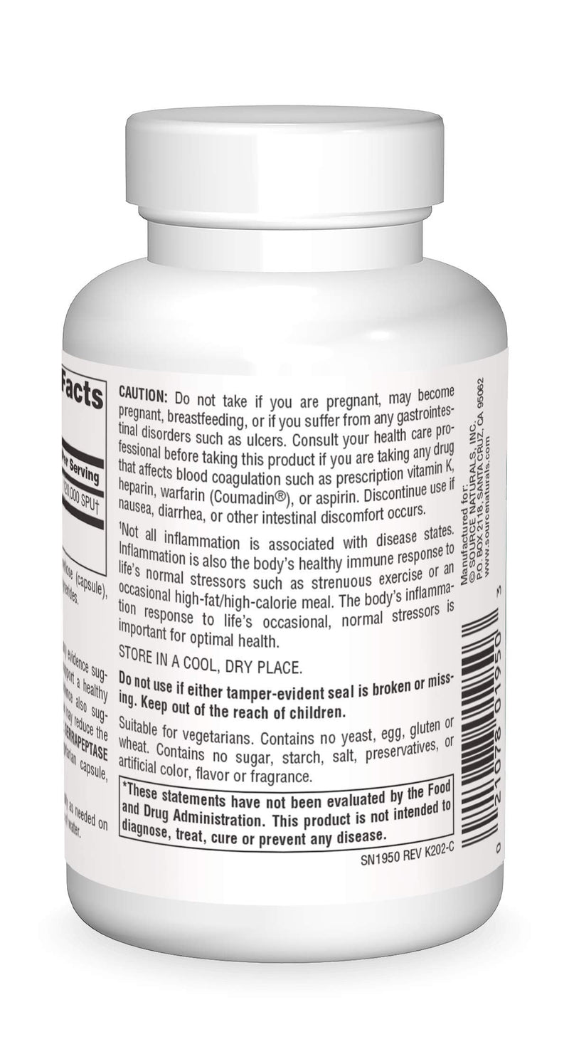 Source Naturals Serrapeptase - Delayed Release Enzyme - 120 Vegetarian Capsules