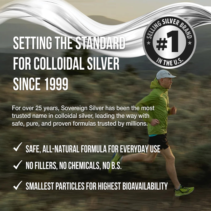 Sovereign Silver Immune Support – Colloidal Silver Hydrosol 10 ppm, 16 fl oz