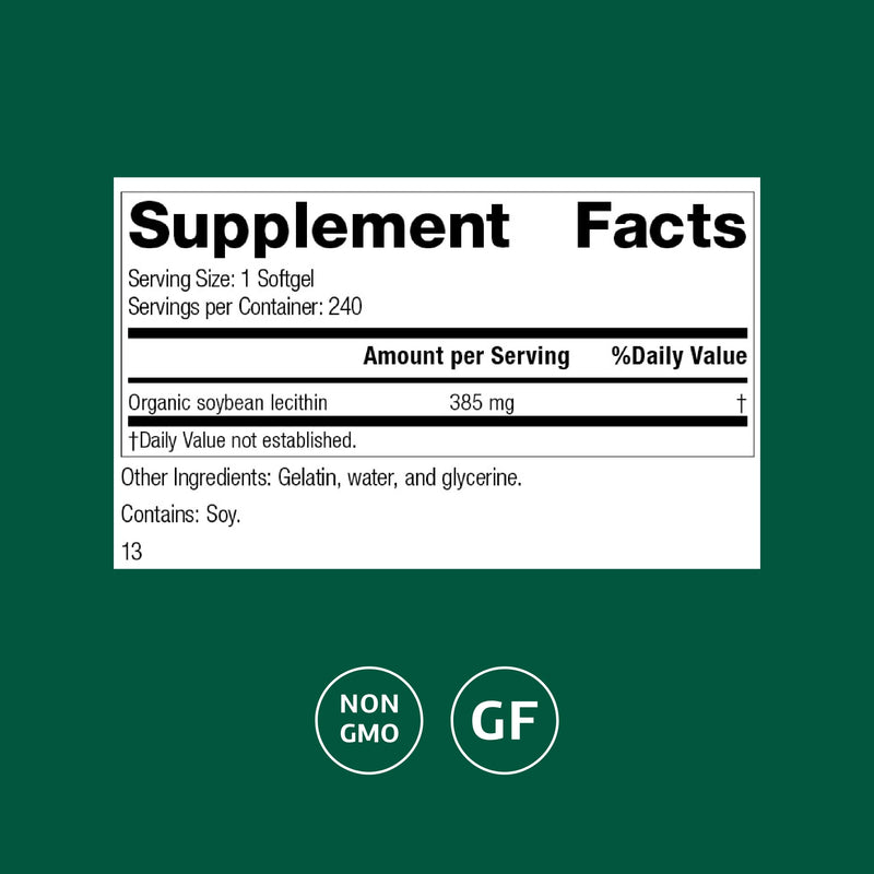 Standard Process Soybean Lecithin – Brain Health Support, 240 Softgels