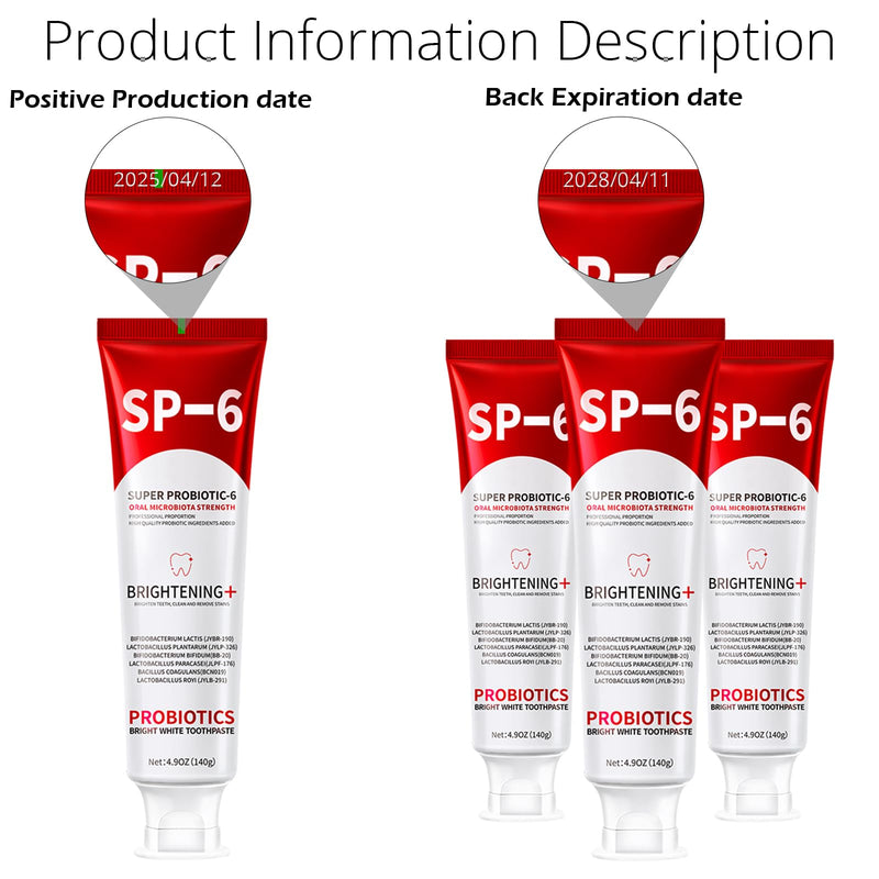 SP-6 Probiotics Whitening Toothpaste – Probiotics for Teeth Whitening & Gum Health