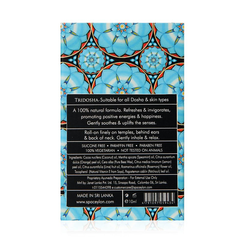SPA CEYLON Happy Uplifting Balm Roll-On – Naturally Refreshing & Revitalizing | Vegetarian | All Skin Types