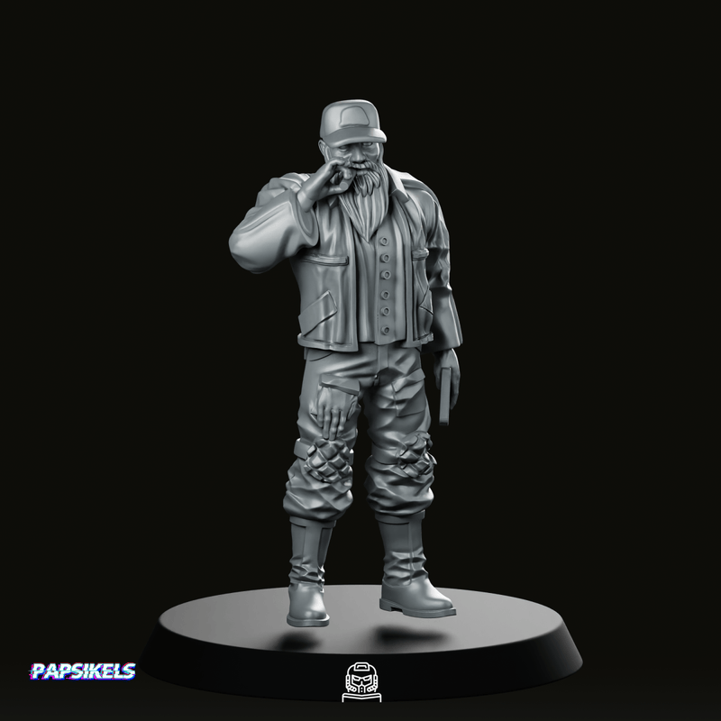 Space Crew Smoker Miniature Sci-Fi Crewman Character