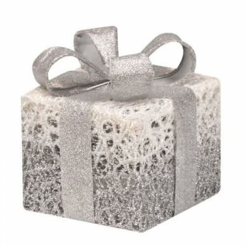 3pc Silver LED Christmas Gift Boxes