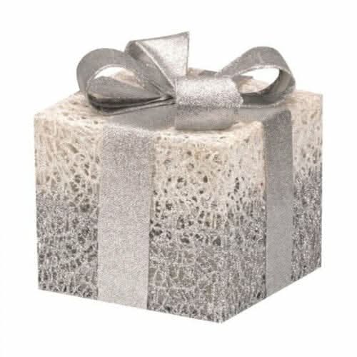 3pc Silver LED Christmas Gift Boxes