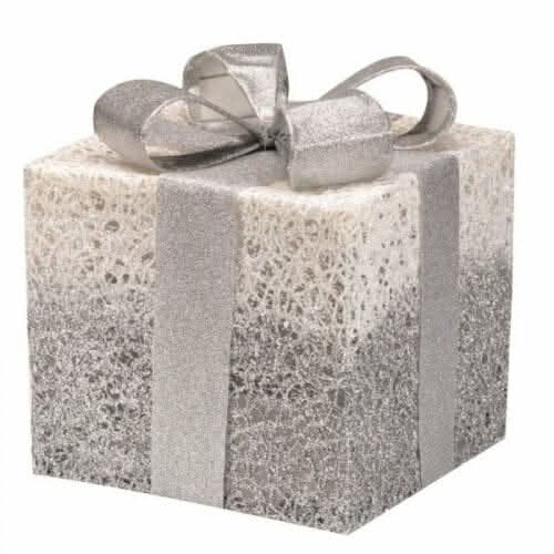 3pc Silver LED Christmas Gift Boxes