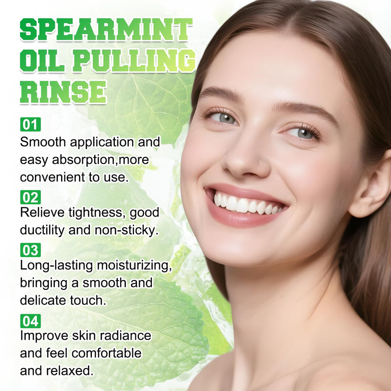 2Pcs Spearmint Oil Pulling Rinse – Whitening Teeth & Fresh Breath